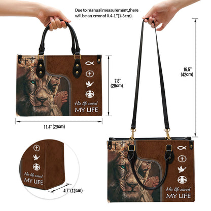 His Life Saved My Life - Christian Leather Bag - Christian Pu Leather Bags For Women
