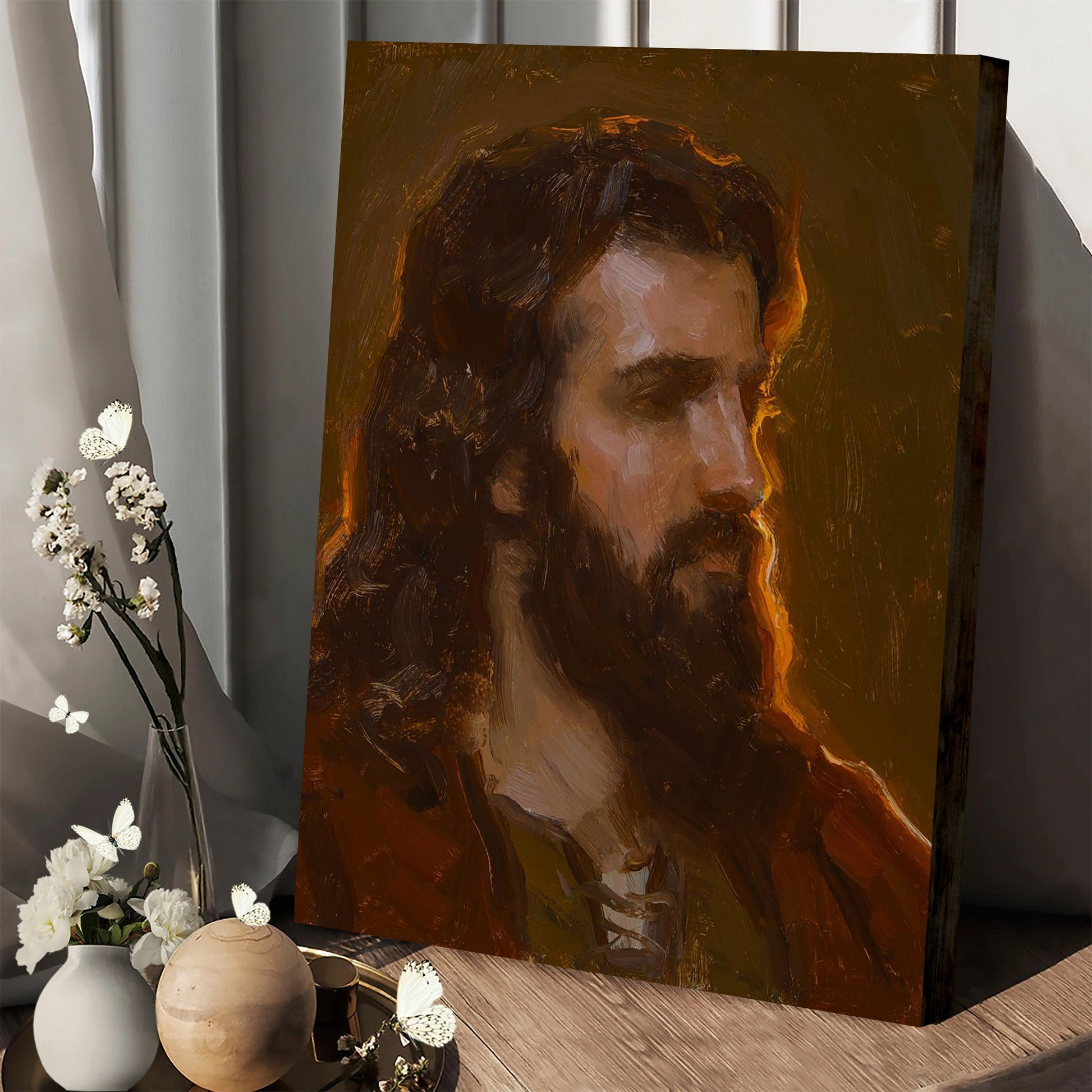 His Light Canvas Wall Art - Jesus Picture - Jesus Portrait Canvas