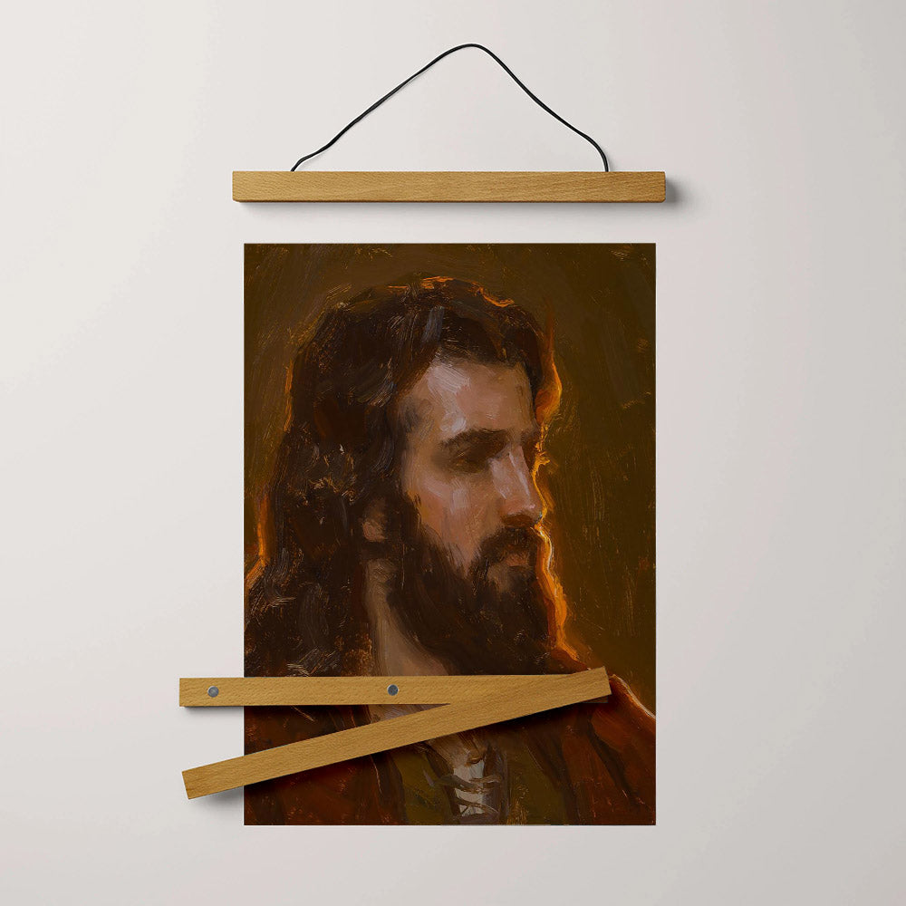 His Light Hanging Canvas Wall Art - Jesus Picture - Jesus Portrait Canvas - Religious Canvas