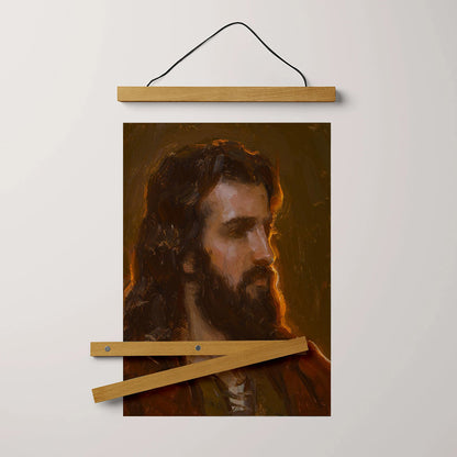 His Light Hanging Canvas Wall Art - Jesus Picture - Jesus Portrait Canvas - Religious Canvas