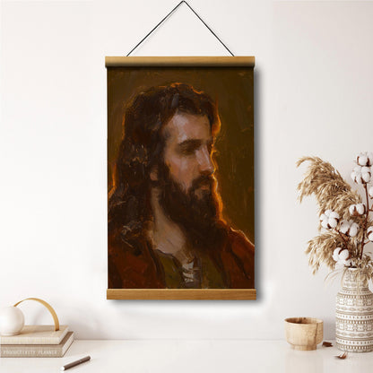 His Light Hanging Canvas Wall Art - Jesus Picture - Jesus Portrait Canvas - Religious Canvas