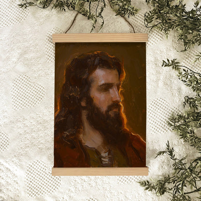 His Light Hanging Canvas Wall Art - Jesus Picture - Jesus Portrait Canvas - Religious Canvas