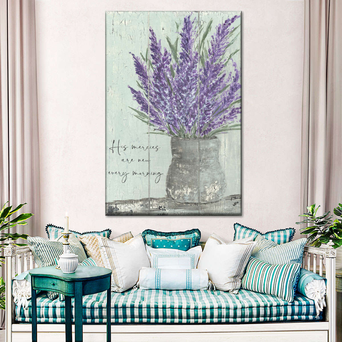 His Mercies Are New Every Morning Canvas Wall Art - Canvas Religious Wall Art - Christian Wall Decor Living Room