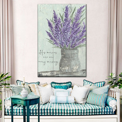 His Mercies Are New Every Morning Canvas Wall Art - Canvas Religious Wall Art - Christian Wall Decor Living Room