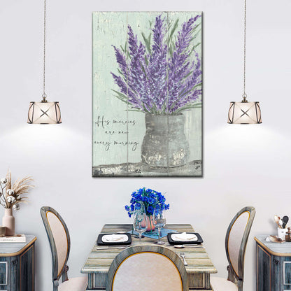 His Mercies Are New Every Morning Canvas Wall Art - Canvas Religious Wall Art - Christian Wall Decor Living Room