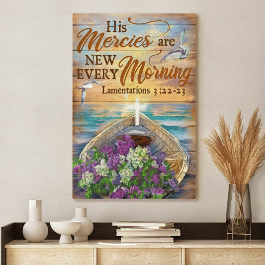 His Mercies Are New Every Morning God Canvas, Christian Wall Art, Canvas Painting