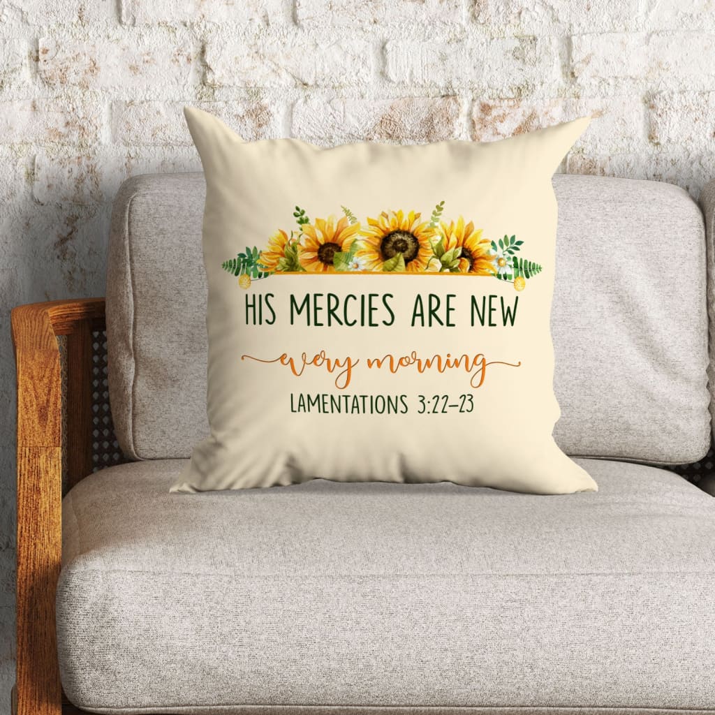 His Mercies Are New Every Morning Lam 322-23 Throw Pillow
