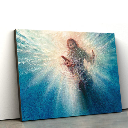 His Mighty Hand Canvas Wall Art - Jesus Picture - Christian Wall Decor