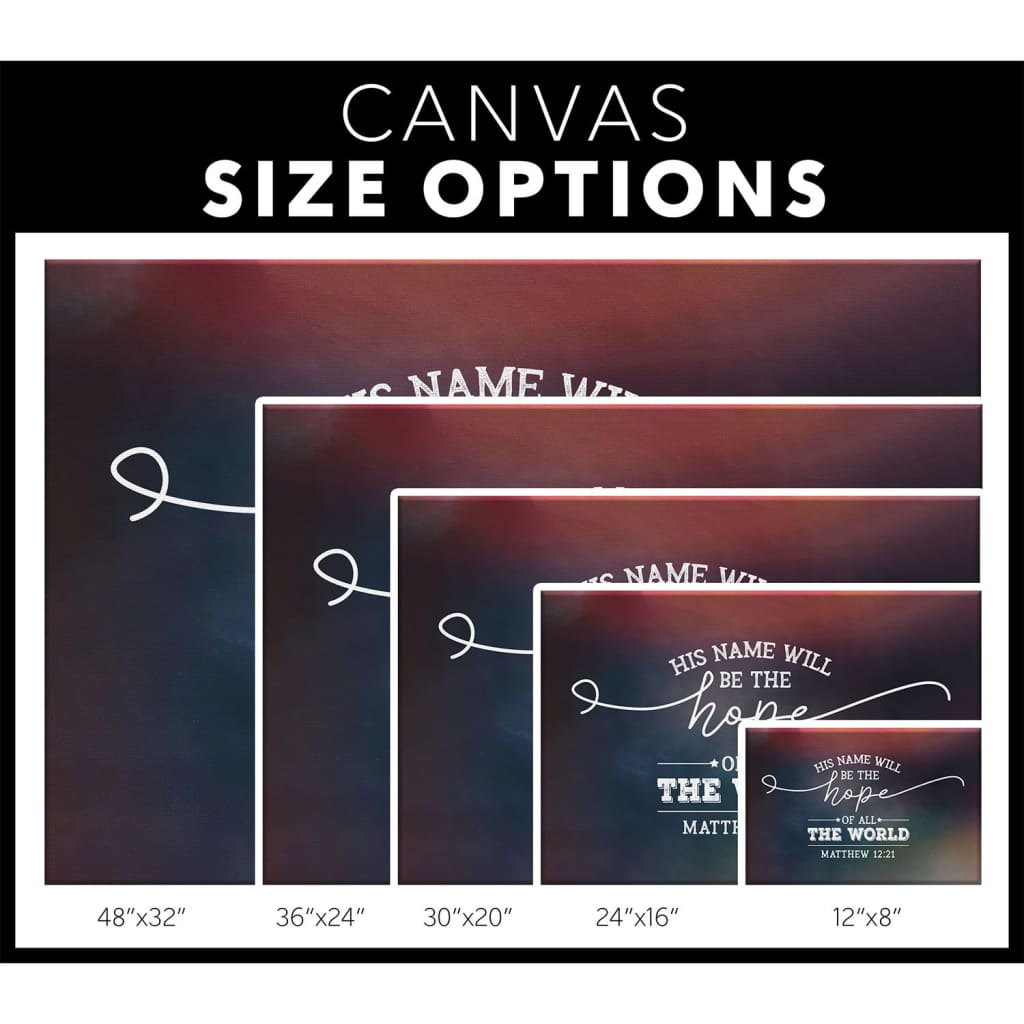 His Name Will Be The Hope Of All The World Matthew 1221 Canvas Wall Art - Christian Canvas - Faith Canvas