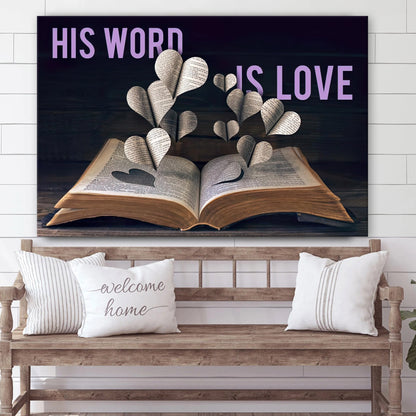 His Word Is Love Canvas Wall Art Decor - Religious Posters