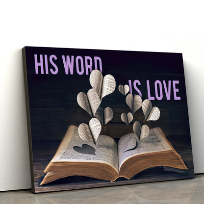 His Word Is Love Canvas Wall Art Decor - Religious Posters
