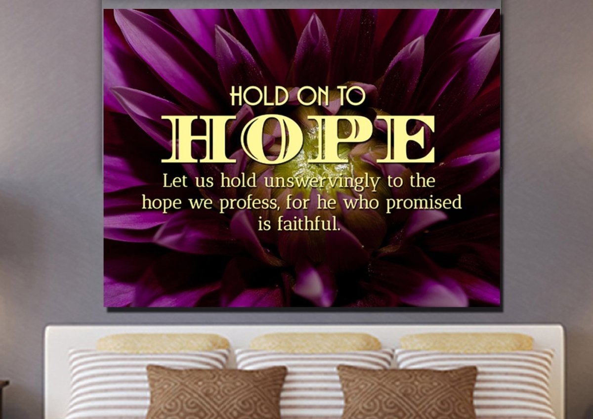 Hold Onto Hope Wall Art Canvas Print - Christian Canvas Wall Art