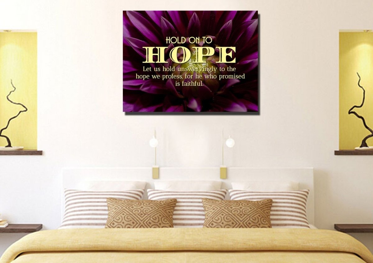Hold Onto Hope Wall Art Canvas Print - Christian Canvas Wall Art