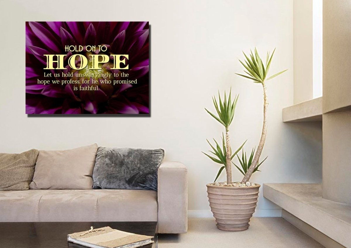Hold Onto Hope Wall Art Canvas Print - Christian Canvas Wall Art