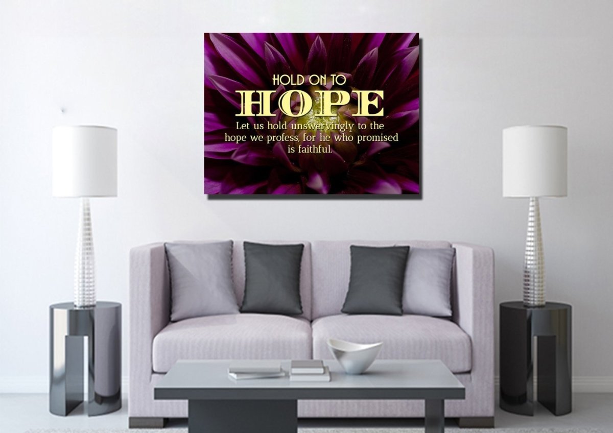 Hold Onto Hope Wall Art Canvas Print - Christian Canvas Wall Art