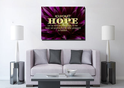 Hold Onto Hope Wall Art Canvas Print - Christian Canvas Wall Art