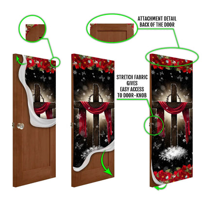 Holy Cross On Snow Door Cover