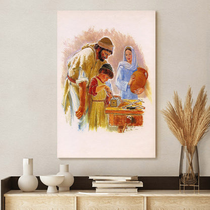 Holy Family 3 Catholic Picture - Canvas Pictures - Jesus Canvas Art - Christian Wall Art