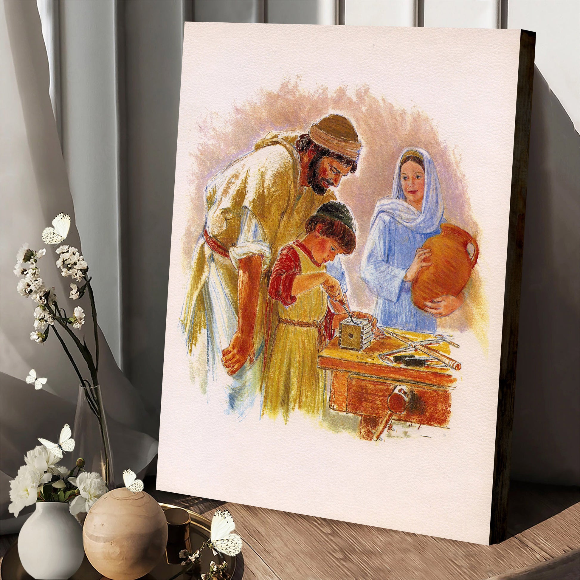 Holy Family 3 Catholic Picture - Canvas Pictures - Jesus Canvas Art - Christian Wall Art