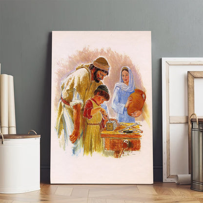 Holy Family 3 Catholic Picture - Canvas Pictures - Jesus Canvas Art - Christian Wall Art