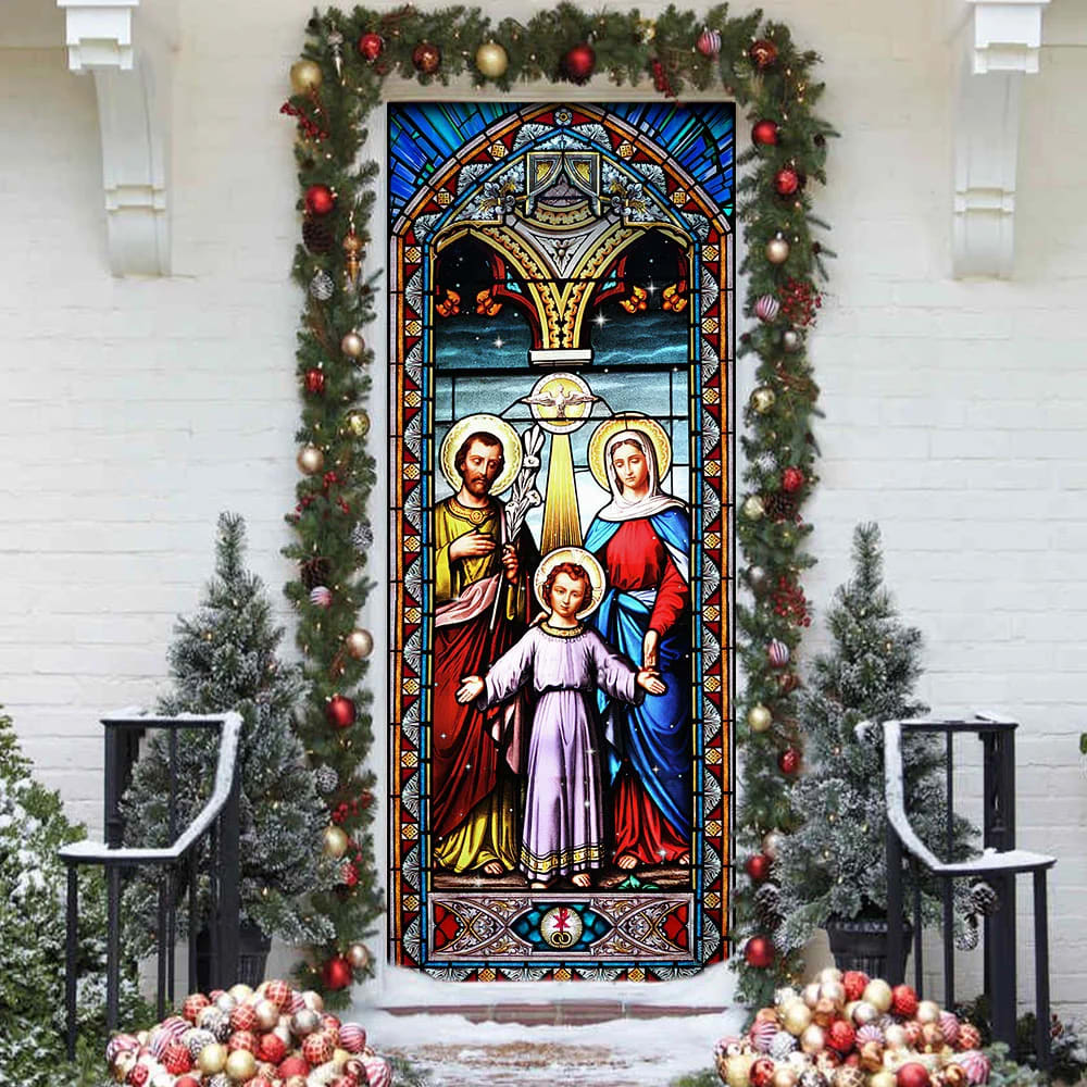 Holy Family Door Cover - Religious Door Decorations - Christian Home Decor