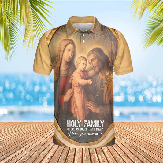 Holy Family Of Jesus Joseph And Mary Polo Shirts - Christian Shirt For Men And Women