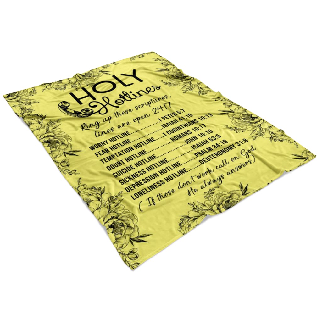 Holy Hotlines Fleece Blanket - Christian Blanket - Bible Verse Blanket
