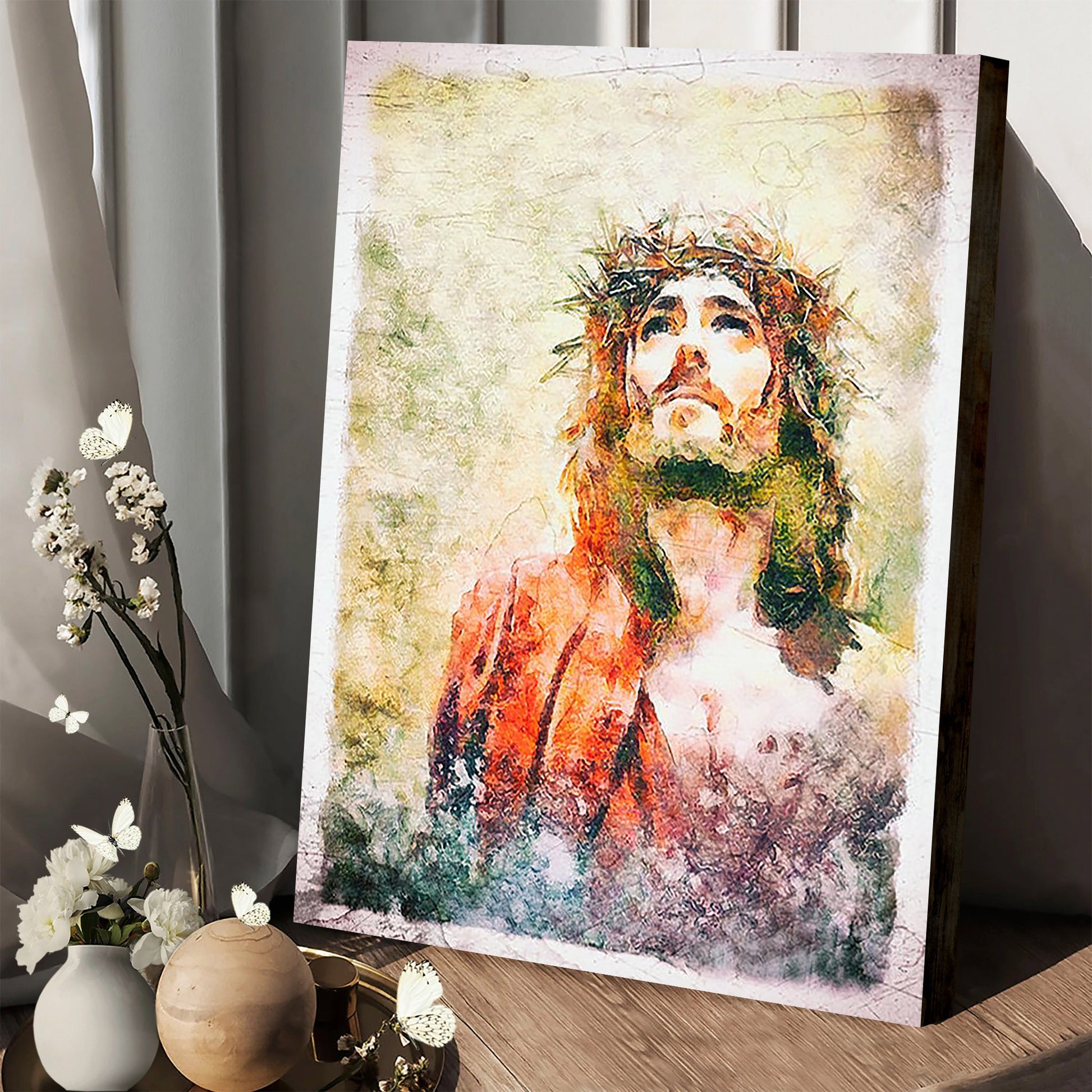 Holy Jesus Christ Canvas Wall Art Painting - Jesus Portrait Picture - Religious Gift - Christian Wall Art Decor