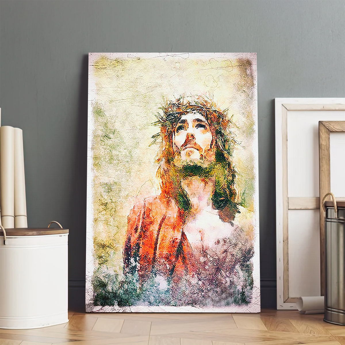 Holy Jesus Christ Canvas Wall Art Painting - Jesus Portrait Picture - Religious Gift - Christian Wall Art Decor