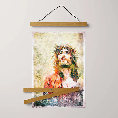 Holy Jesus Christ Hanging Canvas Wall Art Painting - Jesus Portrait Picture - Religious Gift - Christian Wall Art Decor