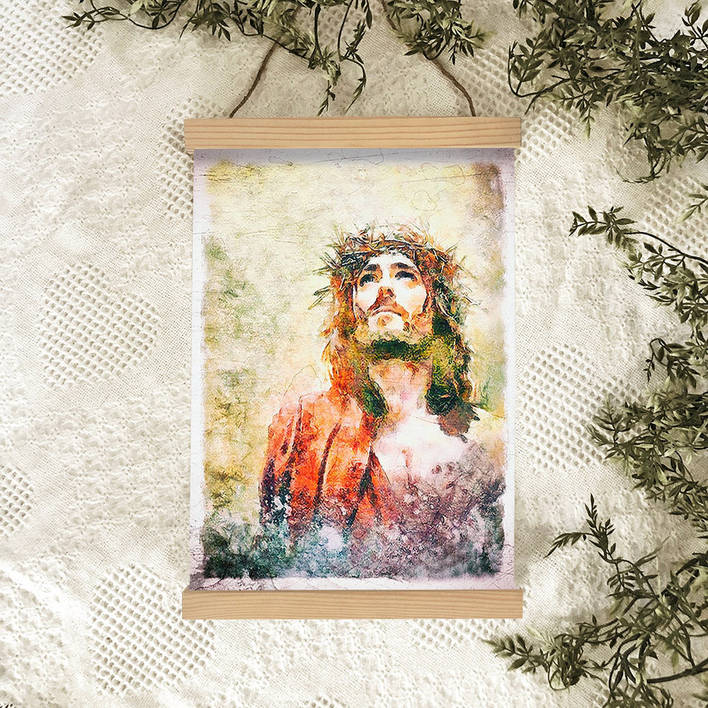 Holy Jesus Christ Hanging Canvas Wall Art Painting - Jesus Portrait Picture - Religious Gift - Christian Wall Art Decor