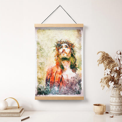 Holy Jesus Christ Hanging Canvas Wall Art Painting - Jesus Portrait Picture - Religious Gift - Christian Wall Art Decor