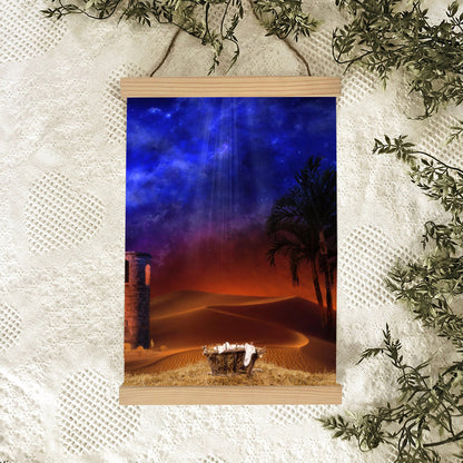 Holy Night Portrait Hanging Canvas Wall Art - Christmas Gift - Religious Canvas