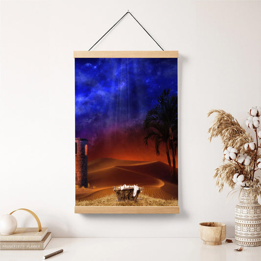 Holy Night Portrait Hanging Canvas Wall Art - Christmas Gift - Religious Canvas