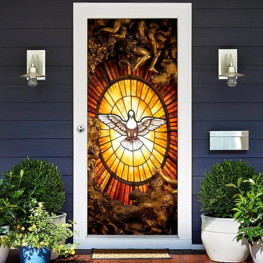 Holy Spirit Dove Door Cover - Religious Door Decorations - Christian Home Decor