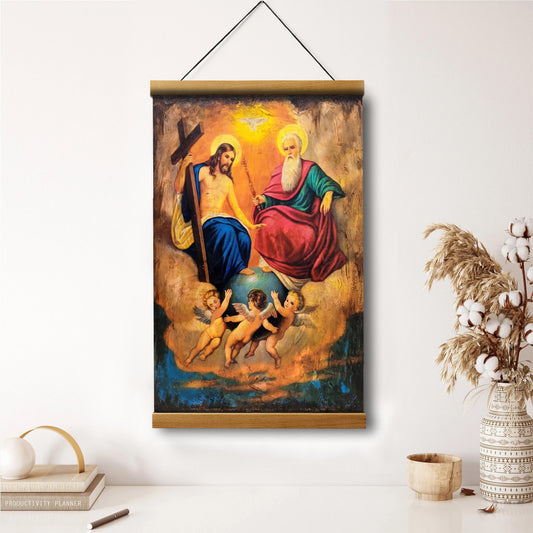 Holy Triad Religious Hanging Canvas Wall Art - Christian Wall Art Decor - Religious Hanging Canvas Wall Art
