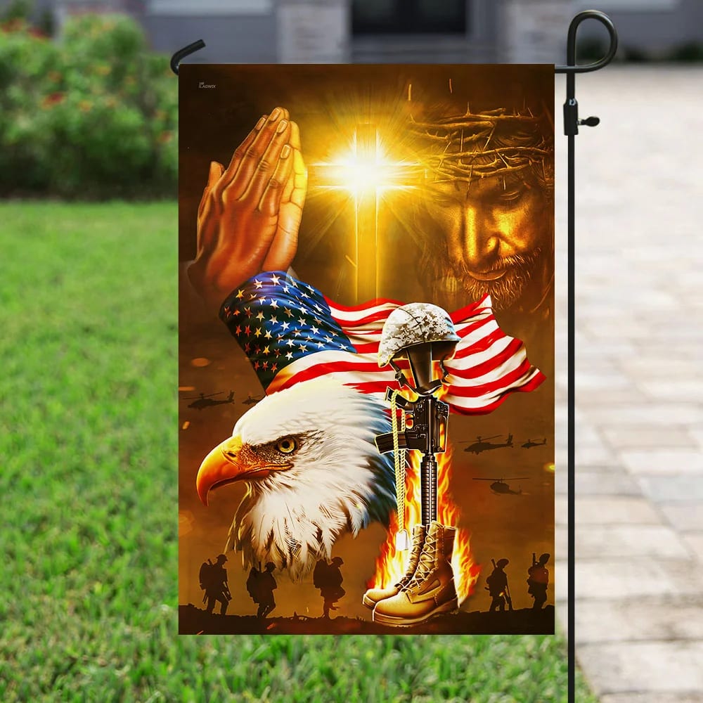 Home Of The Free Because Of The Brave Jesus Patriotism Flag - Outdoor Christian House Flag - Christian Garden Flags