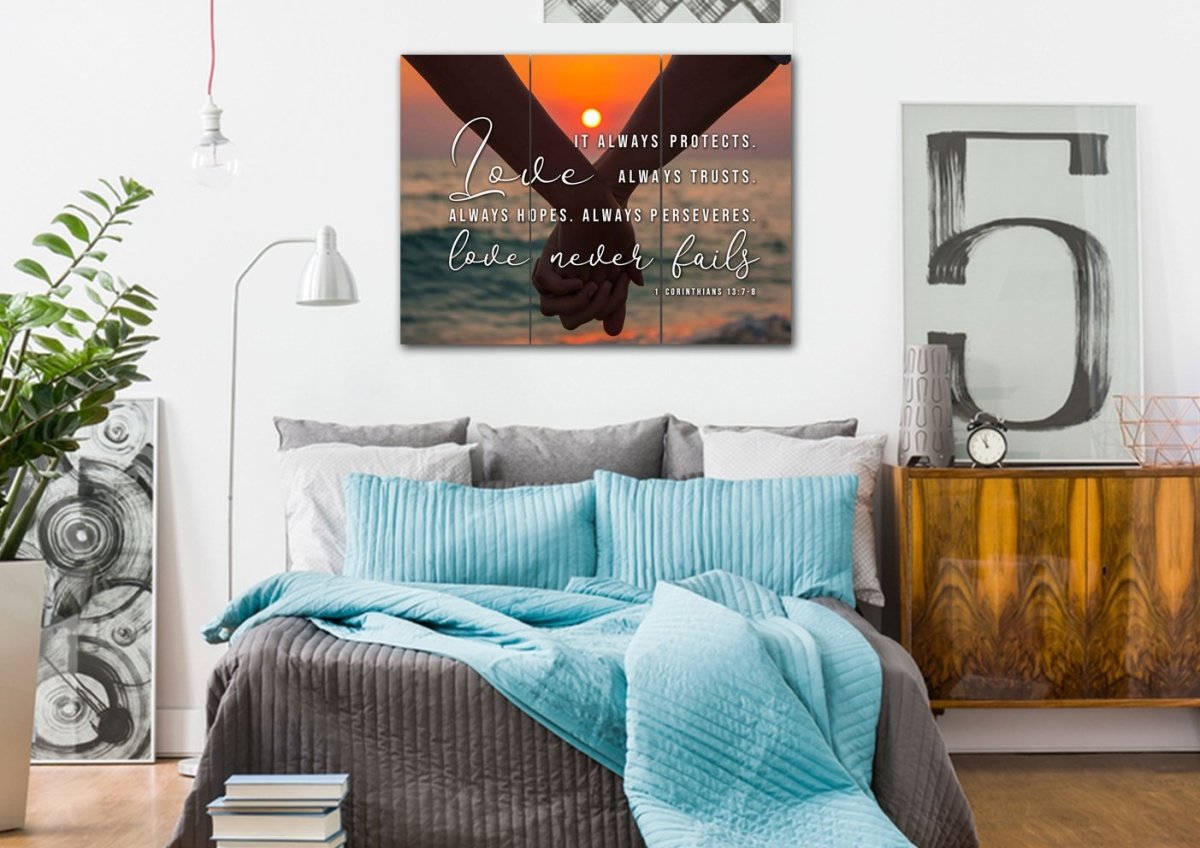 Honeymoon Love Is Patient, Love Is Kind Wall Art - Christian Canvas Wall Art