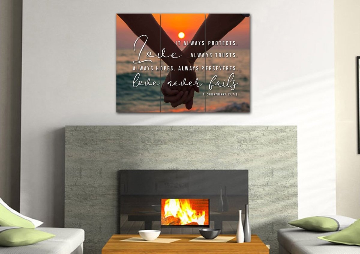 Honeymoon Love Is Patient, Love Is Kind Wall Art - Christian Canvas Wall Art