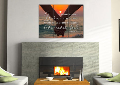 Honeymoon Love Is Patient, Love Is Kind Wall Art - Christian Canvas Wall Art