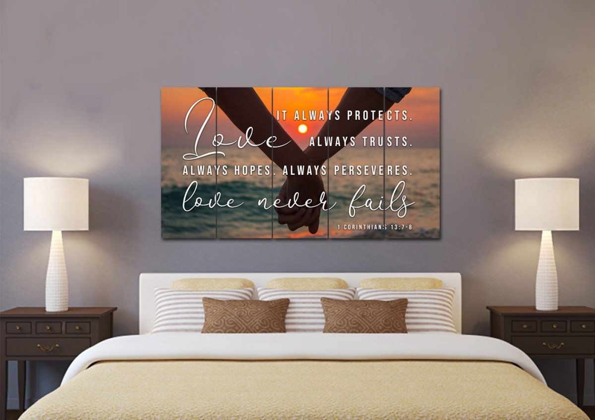 Honeymoon Love Is Patient, Love Is Kind Wall Art - Christian Canvas Wall Art
