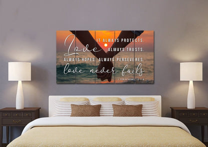 Honeymoon Love Is Patient, Love Is Kind Wall Art - Christian Canvas Wall Art