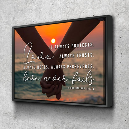 Honeymoon Love Is Patient, Love Is Kind Wall Art - Christian Canvas Wall Art