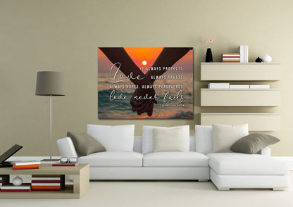 Honeymoon Love Is Patient, Love Is Kind Wall Art - Christian Canvas Wall Art