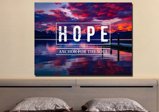 Hope Anchor For The Soul Wall Art Canvas Print - Christian Canvas Wall Art