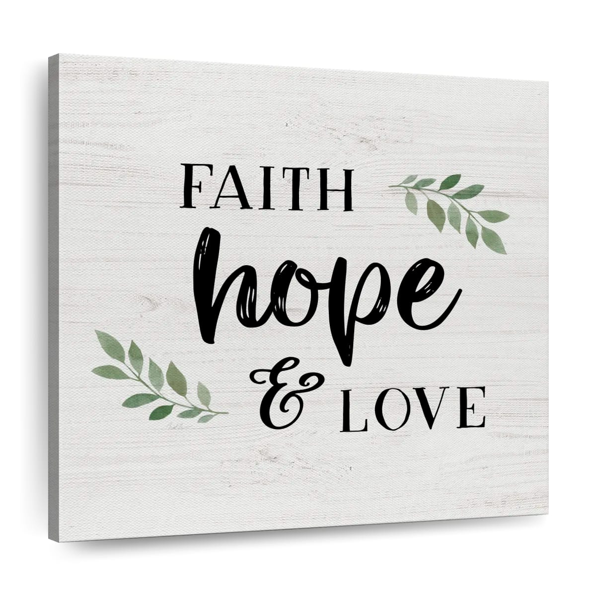 Hope And Love Square Canvas Wall Art - Christian Wall Decor - Christian Wall Hanging