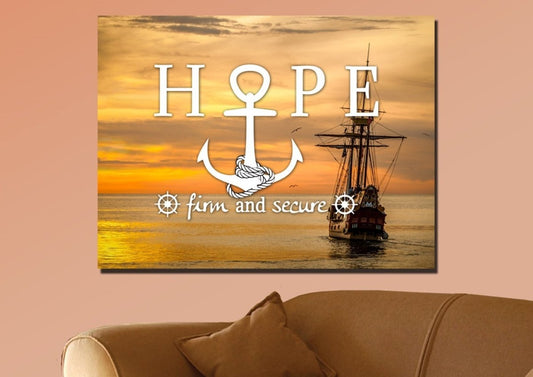 Hope Firm And Secure Wall Art Canvas Print - Christian Canvas Wall Art
