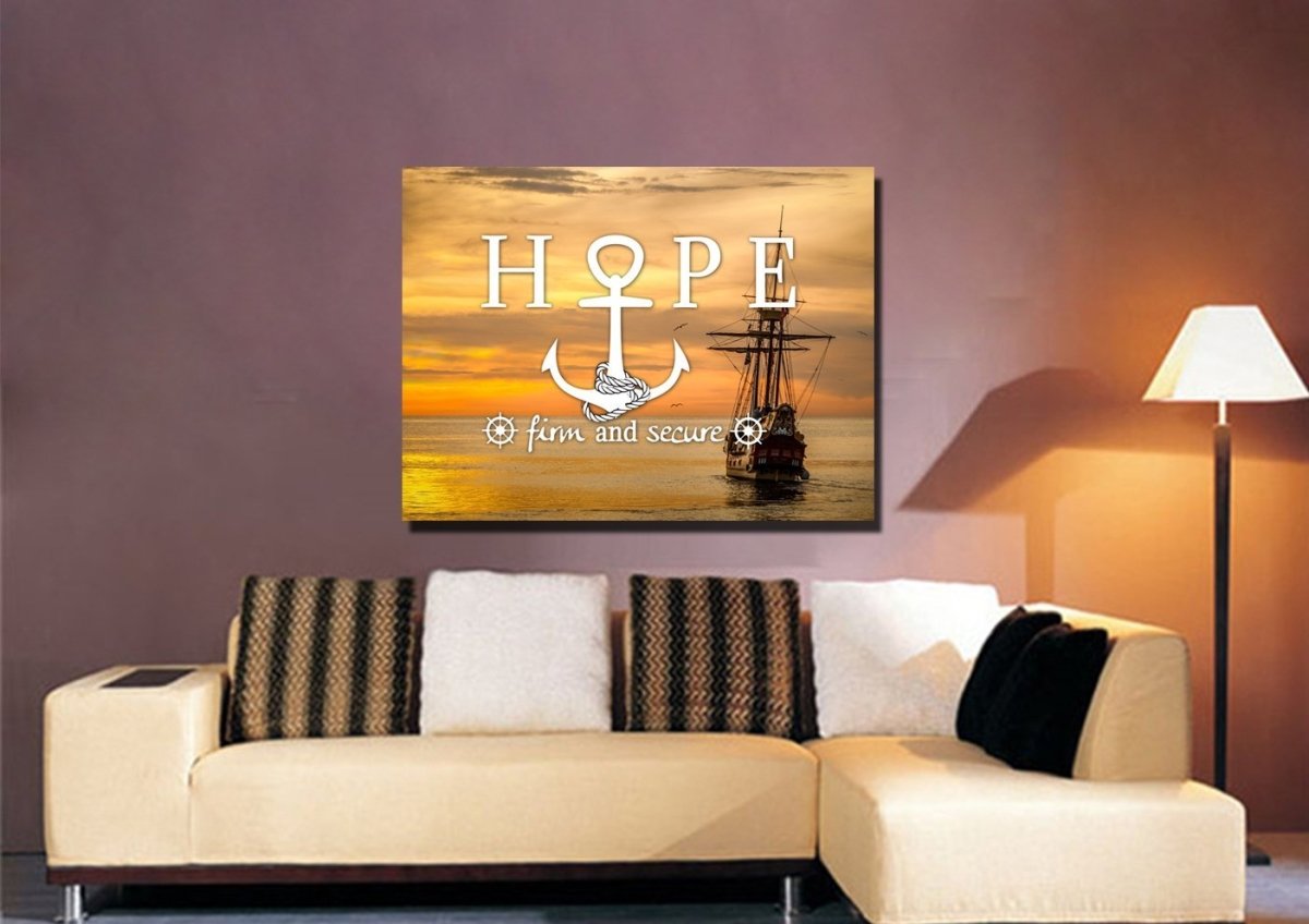 Hope Firm And Secure Wall Art Canvas Print - Christian Canvas Wall Art