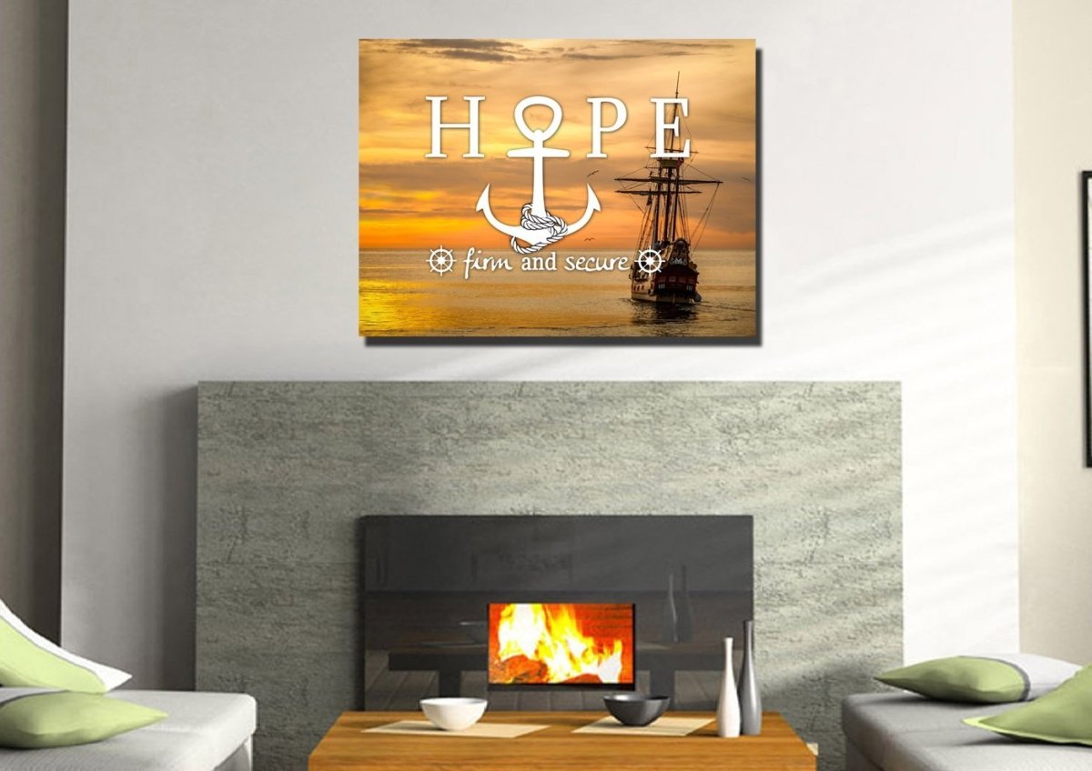 Hope Firm And Secure Wall Art Canvas Print - Christian Canvas Wall Art