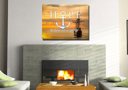 Hope Firm And Secure Wall Art Canvas Print - Christian Canvas Wall Art
